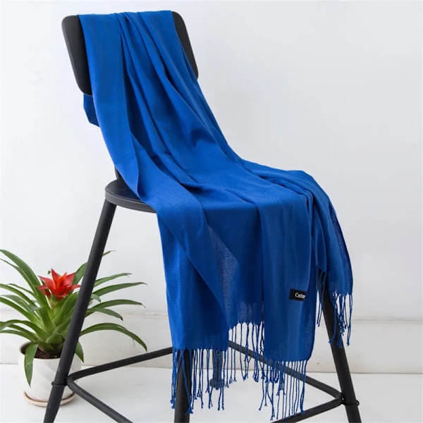 Fashion Solid Farve 2023 Kvinder Scarf Vinter Hijabs Tassels Lang Lady Shawls Cashmere Ligner Pashmina Hijabs Skærme Omflytninger 18