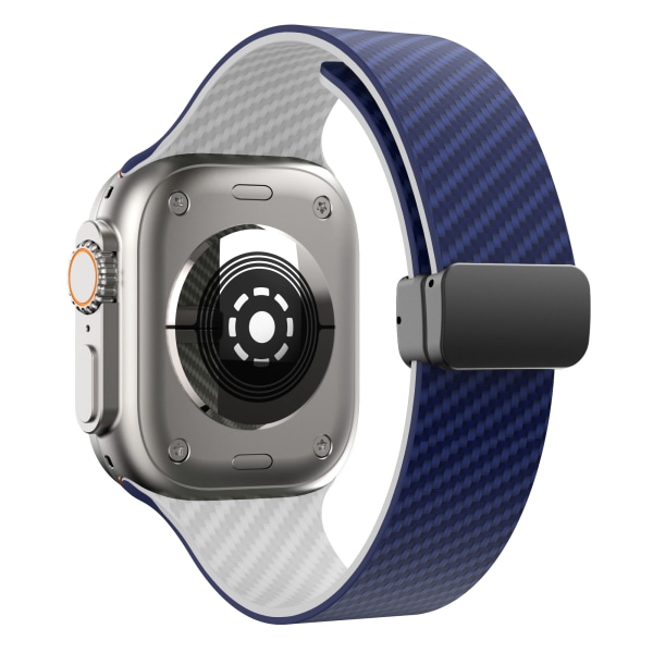 Rem för Apple Watch band 44mm 45mm 49mm 41mm 40mm 42mm 38mm Magnetic Correa Armband iWatch Ultra 2 Series 9 8 7 6 SE 5 3 4 blue white B 42mm 44mm 45mm 49mm