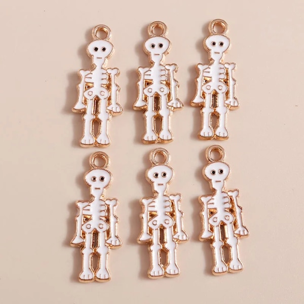 10stk/Lot Mix Emalj Halloween Flagermus Græskar Spøgelse Charms Til Smykkefremstilling Øreringe Vedhæng Halskæde D Nøgleringe Håndværk Gave Blue