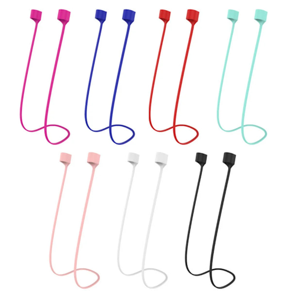 Tulong Anti-Lost Silikon Rep Hållare Kabel För Airpods 1 2 3 Pro Trådlös Bluetooth Hörlurar Halsband Rem Snöre pink