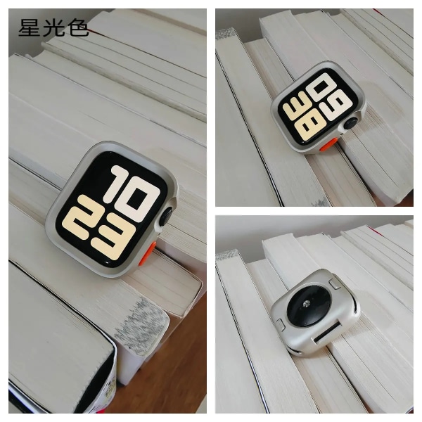 Tvåfärgad mjuk silikon tpu- case för Apple Watch Cover 9 8 7 6 Se 5 4 44 mm 45 mm skydd Iwatch Serie 41 mm 40 mm 49 mm stötfångare B4 40MM