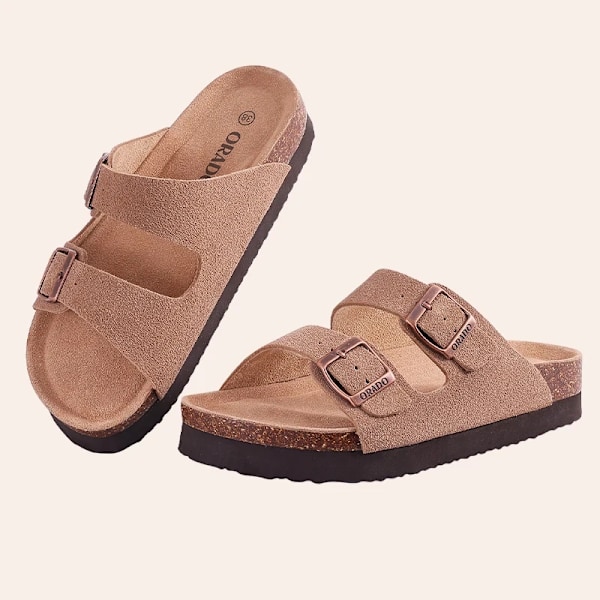 Pallene Classic Cork Clogs Tøfler Kvinder Slip-On Cork Sandaler Og Clogs Mænd Nye Sommeren Unisex Strand Sandaler House Flat Tompar Cow Suede-AT3 42(fit 26cm)