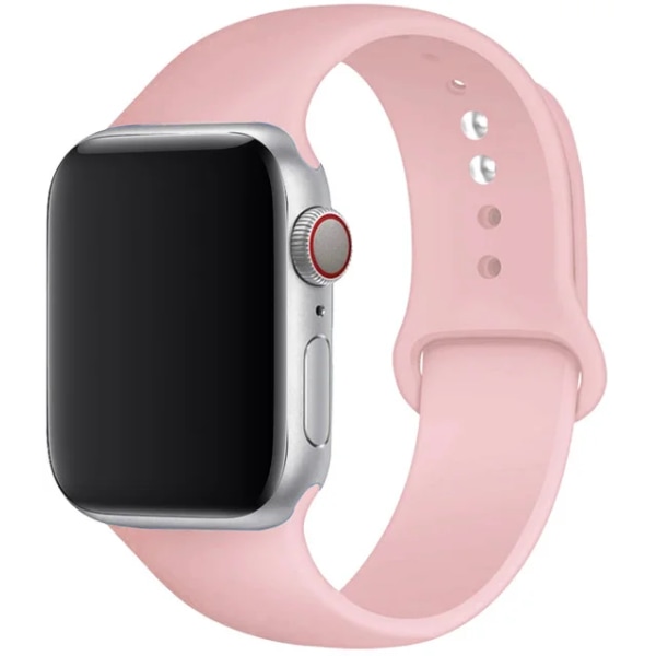 Silikonrem för Apple Watch Band 45mm 44mm 42mm 49mm 41mm 40mm 38mm correa armband iwatch Series 8 7 9 SE 4 3 5 Ultra 6 Pink Sand 38 40 41 mm M-L