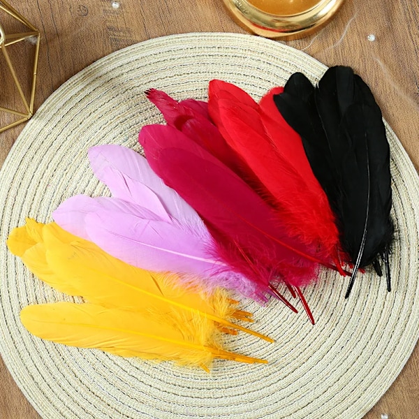 15-20cm Naturliga Gässvansfjädrar DIY Färg Fladdrande Plym Scen Bröllop Dekoration Flytande Plumas Stänk Ballon Dark purple