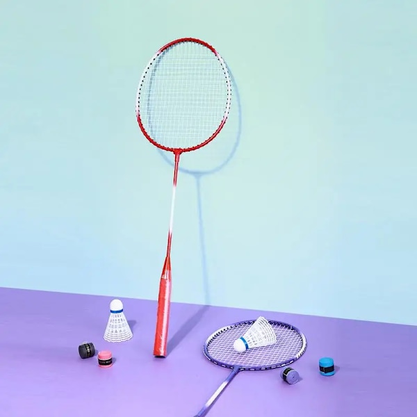 Badminton Ketsjer Sæt Bærbar 2 Personer Badminton Ketsjer Sæt Have Strand Badminton Udstyr Børn Professionel Dobbelt Ketsjer Purple C