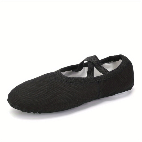 Solida balettskor för flickor, klassiska halkfria ventilerande skor för flickor Barn Toddler inomhusprestanda Black CN32(EU33.5)
