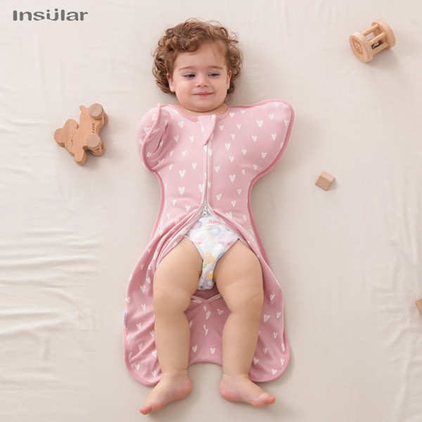 INSULAR Baby Sovsäck Nyfödd Baby Swaddle Sleeveless Sleep Sack Sommar Tunn Bomull Mjuk 2-vägs Dragkedja Blöjbyte Khaki Star 60cm