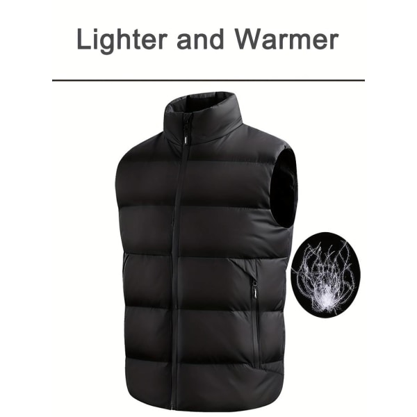Men's 15 Areas Stand Collar Smart Heating Vest, Warm Contant Heating Outdoor Vest, Men's Clothing For Winter