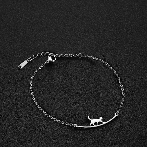 Walking Cat Charms Ankel Fotfot Armband Animal Kitten Kedja Ankellar För Kvinnor Armband På Benet Rostfritt Stål Gods Gold