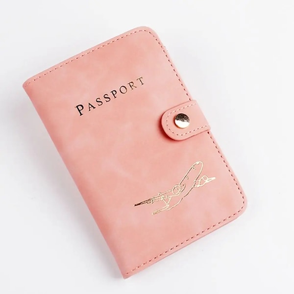 PU Leather Packet Protector Cover Passport Cover Purse Bags Credit Card Passport Holder ID Card Pouch Pink