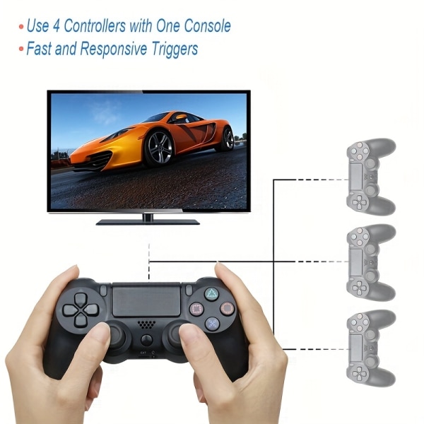 Trådlös Gamepad för PS4-kontroller Passar för PS4/Slim/ Pro -konsol för PS4 PC Joystick White