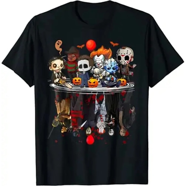 Gyserfilm Tegn Halloween Kostume Gave T-Shirt Gotisk Stil Grafik Tee Top Kort Ærme Blok Brug Til Børn Voksne 61323 036 XXL