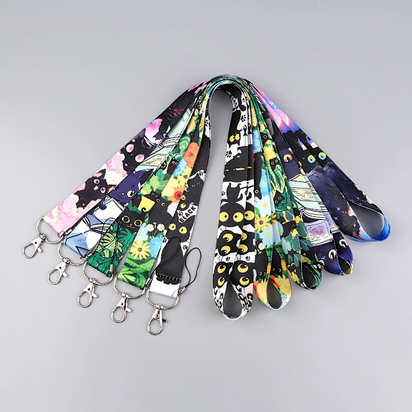 Söta Katt Lanyards För Nycklar Id-Kort Gym Telefon Straps Usb Bricka Hållare Diy Häng Rep Halsband Nyckeln Kedjor Anti-Förlorade Lanyard 5