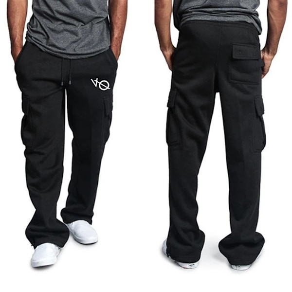 Nya Höst Och Vinter Mäns Mode Sport Byxor Drawstring Jogging Byxor Casual Multi Pockets Baggy Byxor Sweatbyk black XL