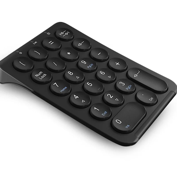 Bow 22 Nøgler Trådløs Nummer Pad Genopladelig Bluetooth Numerisk Tastatur Runde Keycaps Numpad Numpad Nummer Tangentbord Tangenter Til Bærbar Ipad Blue