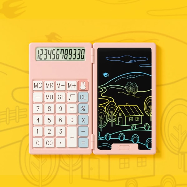 Miffy Bärbar Miniräknare LCD-skärm Skrivplatta Vikbar Vetenskaplig Miniräknare Surfplatta Digital ritplatta med penna Blue