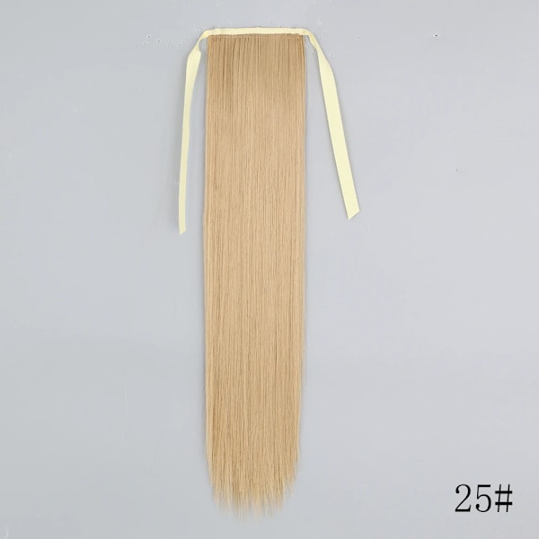 Lisi Girl Syntetiska Hår 22''34'' Lång Rak Ponytail Wrap Runt Ponytail Clip I Hår Extensions Svarta Hair Huvudkläder D13-25 34Inches  85cm