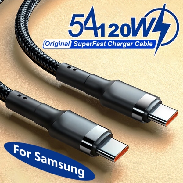 PD 120W Superladdning för Samsung S24 S23 USB C TO USB Typ C-kabel för iPhone 15 Plus Pro Max Xiaomi 11 4.0 Snabbsnabbladdare 120W Black 0.25m