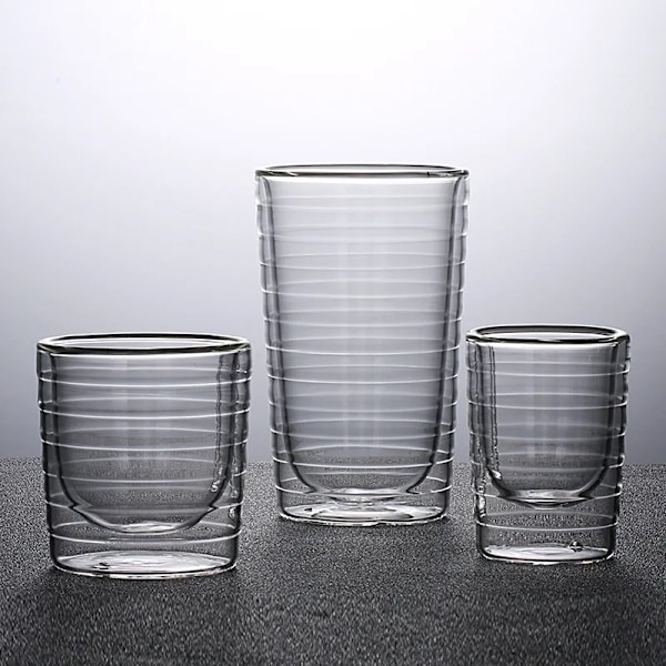 Håndlavet Dobbeltvægget Glaskop Transparent Kaffe Mælkekop Tequila Øl Vin, Cocktail Termisk Rejse Drikkelse 85-350ml 150ml 3pcs