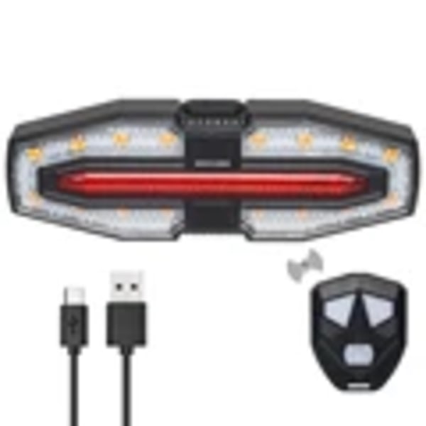 Rechargeable Bike Tail Light with Turn Signals Warning Bike Lights Wireless Remote Control Cycling Back Light for Night Riding 1set A < 100 Lumen