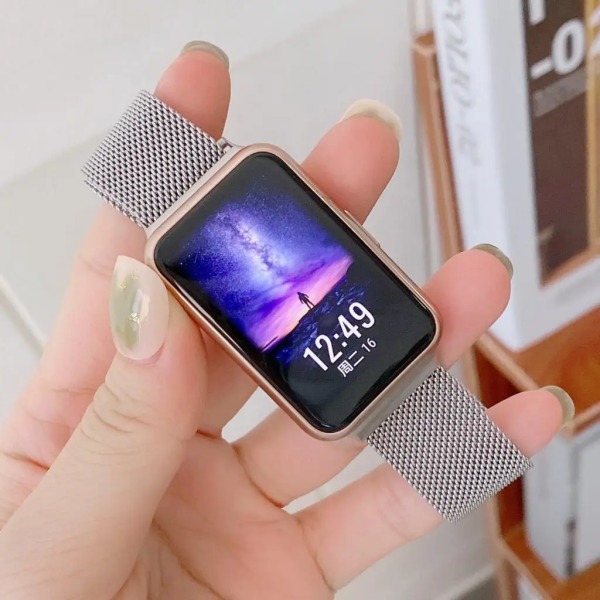 Magnetisk slingband för Huawei Watch Fit 2 remstillbehör rostfritt stål bälte metall correa armband huawei watch fit armband gray for huawei fit 2