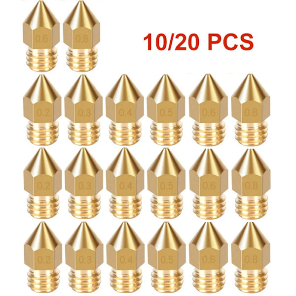 10/20 kpl Cr10 Cr10s Ender-3 3D-tulostinosan suuttimet 0.8mm