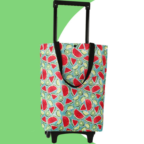 Vikbar shoppingväska, stor dragvagn för kvinnor Shoppingpåsar för organizer Bärbar Köp Grönsaker Vagn Väskor på hjul Marknaden Option 4