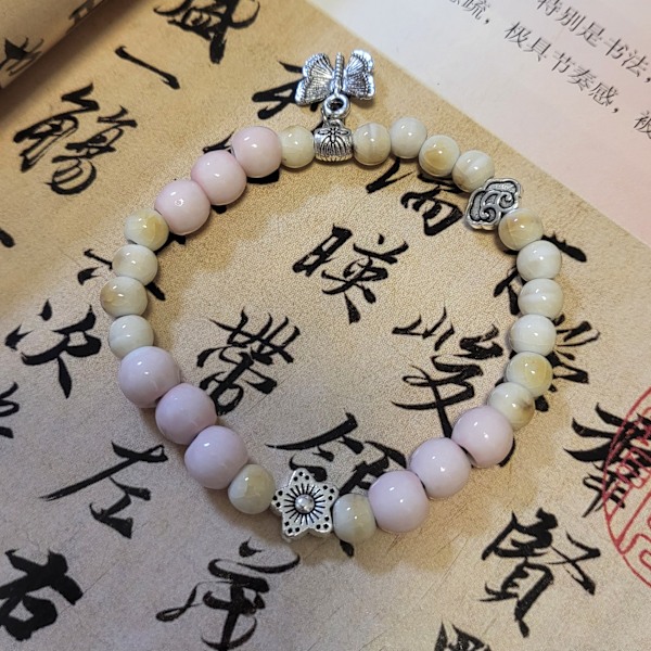 Jingdezhen Ten Yuan 3 Sträng Explosiv Brand Keramiska Armband Porslin Pärlor Armband Handgjorda Keramiska Smycken Nationella Smycken Slätt Lavender Purple