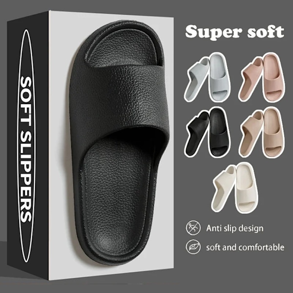 Sommar Nya Tofflor För Män Kvinnor Eva Mjuk Botten Tofflor Inomhus Hus Slides Flat Sandaler Utomhus Strand Skor Man Flip Flops A-Pink 38-39