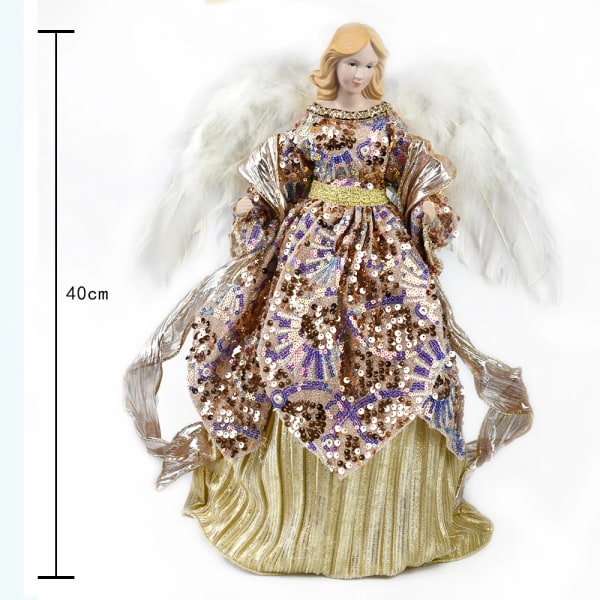 Ängeldocka Leksaksfigur Juldekorationer Hantverk med vinge Hem Natal Dekorationer Festlig födelsedagspresent för barn Inredning Navidad Angel Doll G1ST1-12 40cm height