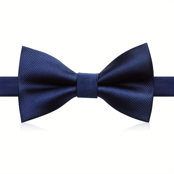 1 st mäns randig jacquard fluga, för företag formell klänning prestanda bankett Navy Blue Twill