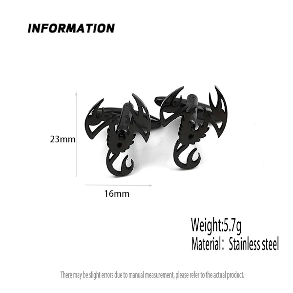 Nya Skorpion Ihåliga Manschettknappar, Guldpläterade Silver Svart Manschett Tillbehör, Skjortkknapp Tillbehör, Kläder För Män Gold