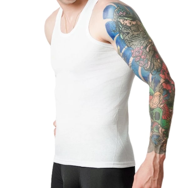 6 stk. Mænd Bomuld Atletiske Tank Top Ærmeløs Tank A-Shirt Åndbar Fugttransporterende Undertrøje Sommer Let Undertøj White 4XL(92.5-105kg)