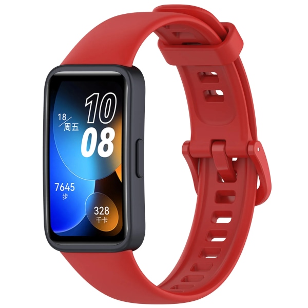Silikonrem för Huawei Band 8 Rem Tillbehör SmartWatch Ersättningsurband Armband Correa Armband för Huawei Band 8 Red