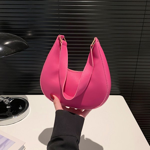 Trendy Fashion Shoulder Bag Simple Casual Underarm Bag Female 2024 Spring Popular New Simple Casual Bag Female Rose Red