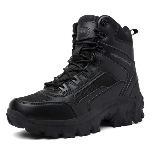 Taktiska utomhus vandringskängor Militärstövlar Herrstövlar Special Force Desert Combat Army Boots Ankelskor Herrsneakers black 46