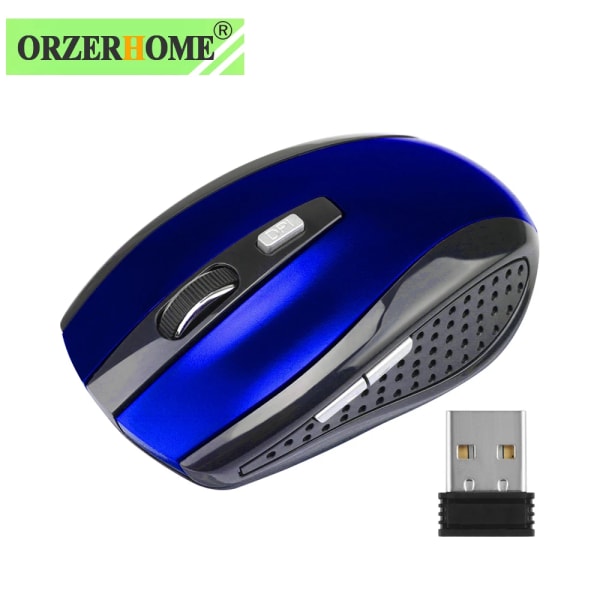 2,4 GHz trådlös mus Justerbar DPI Gaming 6-knappars optiska möss med USB mottagare Mus för dator PC-tillbehör Blue
