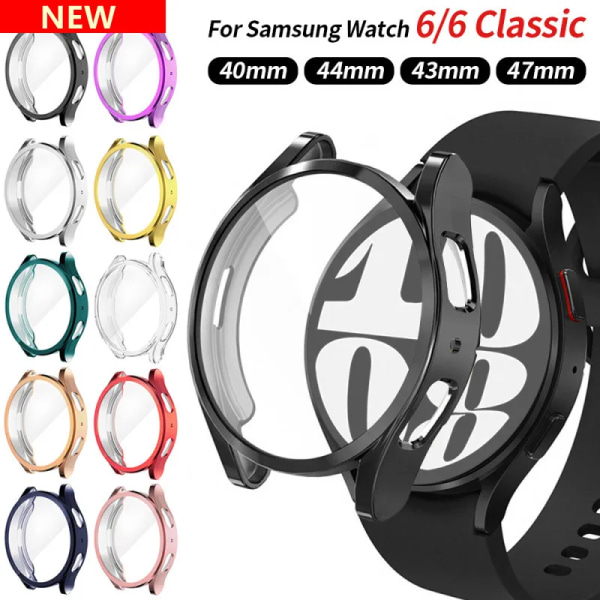 Watch till Samsung Galaxy Watch 4/5/6 40mm 44mm skärmskydd TPU All-Around Bumper Cover för Watch 6 40mm44mm grey Galaxy Watch 4 40mm