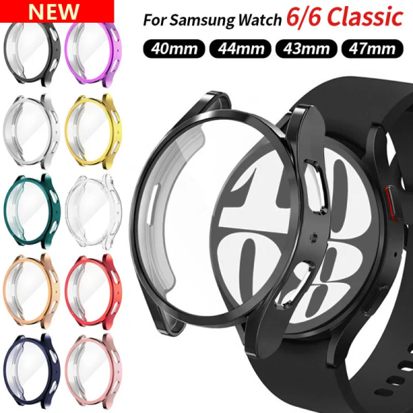 Watch till Samsung Galaxy Watch 4/5/6 40mm 44mm skärmskydd TPU All-Around Bumper Cover för Watch 6 40mm44mm transparent Galaxy Watch 6 40mm