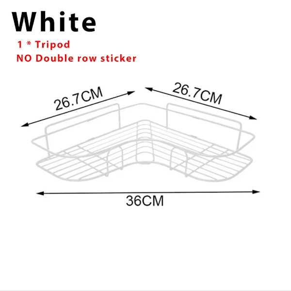 Toalett Förvaring Rack Hörnet Kosmetic Rack Hyll Badrum Hyll Dusch Väggmonterad Hyll Fäste Badrum Avloppsorganisator Shampor O White triangle A