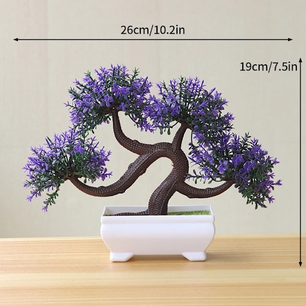 Simulerad Bonsai-träd Mini Plastkruka Konstgjorda Växter Bonsai Sakura Snöbollsträd Trädgårdsarrangemang Borddekoration D2