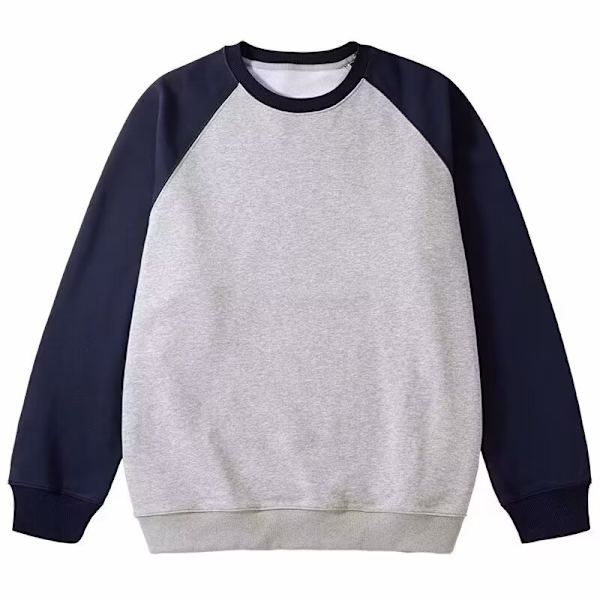 Niche Raglan Ärm Kontrast Färg Rund Hals Tröja Mäns Höst Och Vinter Mode Varumärke Basic Style Amerikansk Loss Flerfärgad Överflöd Grey L