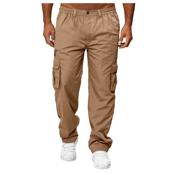 Sweatpants Mænd Jogger Cargo Bukser Casual Multi Lommer Militære Taktiske Bukser Taktiske Last Baggy Bukser Mænd beige 4XL