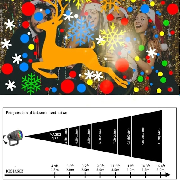 Projektor LED-lampor Jul DJ-festbelysning Scenbelysning 1 st 16 Mönster Inomhus och utomhus Laserlampa Semesterbelysning 2024 AU