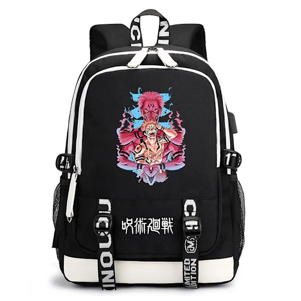 Jujutsu Kaisen Anime Print Ryggsäck Elev Skola Väska Ungar Usb Väska Tillbaka Till Skola Gåvan 17