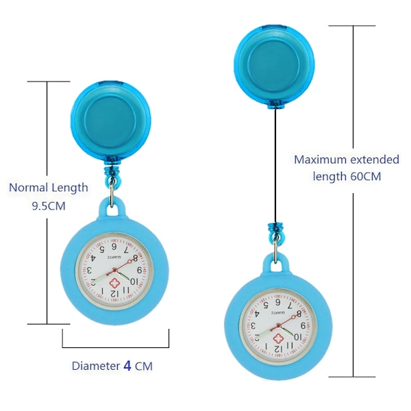 Farverig tom mærke rulle tilbagetrækkelig sygeplejerske læge silikone lommeur mode hospital hænge clips kvarts gave ure ur full red