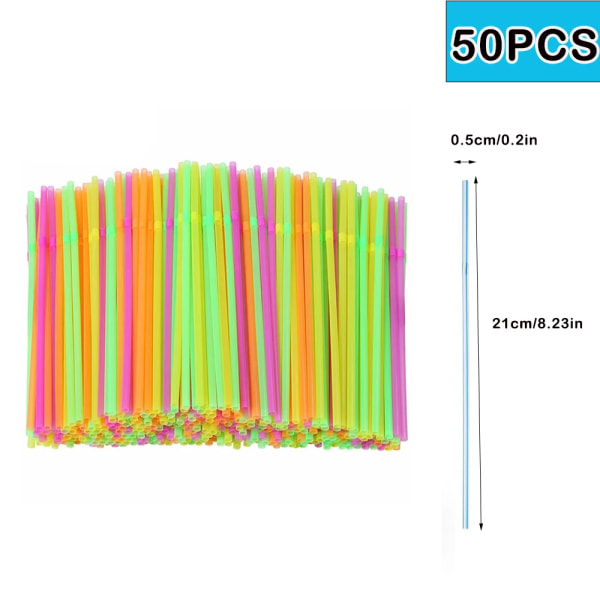 50-3000ST Multicolor Dricka Kunststof Sugrör Bar Fest Bröllop Kök Pajitas plastique Dryck Halm Partihandel Multicolor-50PCS