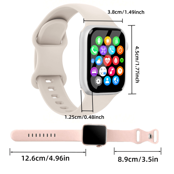 Fashion Wireless Call And Answer Smart Watch 4,65 cm tums helskärmspeklocka för män och kvinnor för flera sporter, uppringning/svarartelefoner White