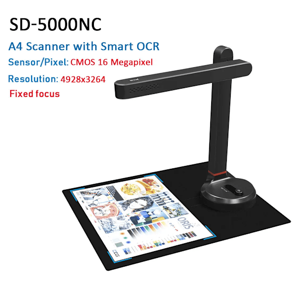 NETUM Bogscanner T101 Autofokus Dokumentscanner Max A4 A3 Størrelse med Smart OCR Led Bordlampe til Familie Hjemmekontor SD-5000NC