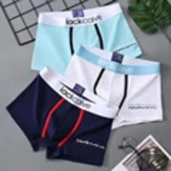 Mäns Underkläder Boxers Bomull Underkläder Hane Sexiga Trosor Andas Bekväm Man Boxer Shorts Tryckt U Cone Vex Underkläder 8058-6 XL(60-70kg)